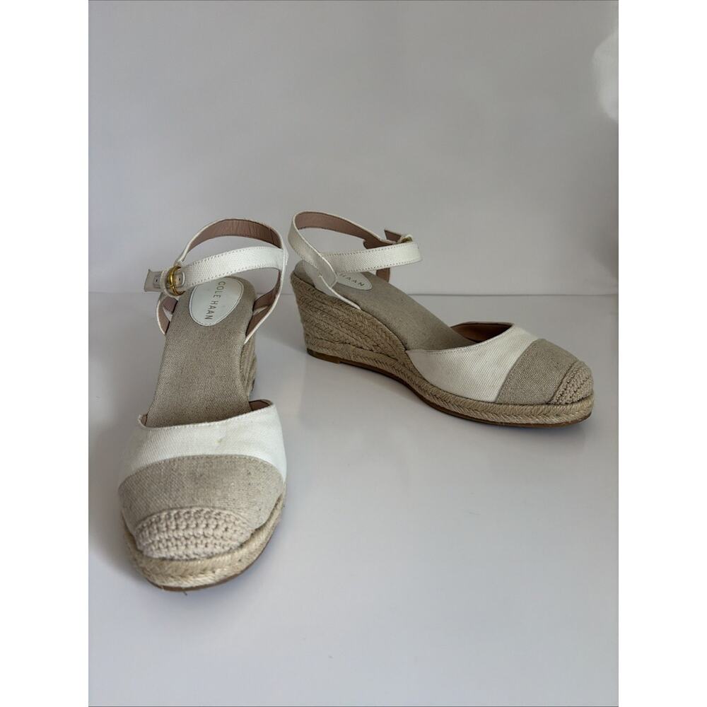 Women's Cole Haan Cloudfeel Espadrille White Wedge Size 10B